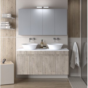 ΣΕΤ ΕΠΙΠΛΟΥ OMEGA TOP DUBLE 120cm χρ.WHITE/GREY