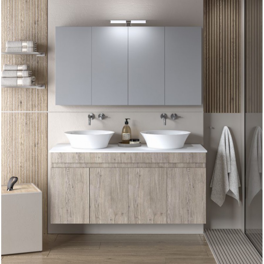 ΣΕΤ ΕΠΙΠΛΟΥ OMEGA TOP DUBLE 120cm χρ.WHITE/GREY
