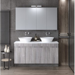 ΣΕΤ ΕΠΙΠΛΟΥ OMEGA TOP DUBLE 120cm χρ.WHITE/GREY