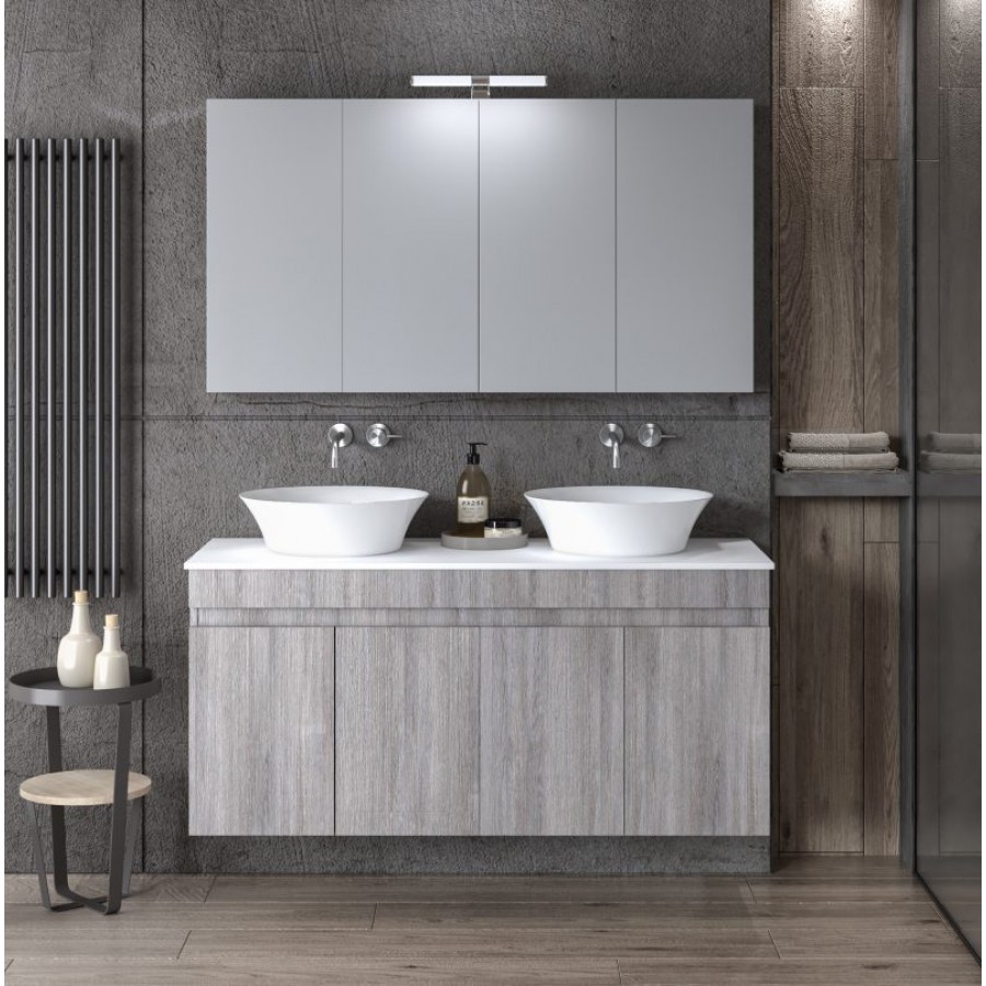 ΣΕΤ ΕΠΙΠΛΟΥ OMEGA TOP DUBLE 120cm χρ.WHITE/GREY