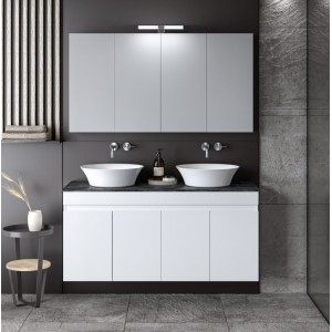 ΣΕΤ ΕΠΙΠΛΟΥ OMEGA TOP DUBLE 120cm χρ.WHITE/GREY