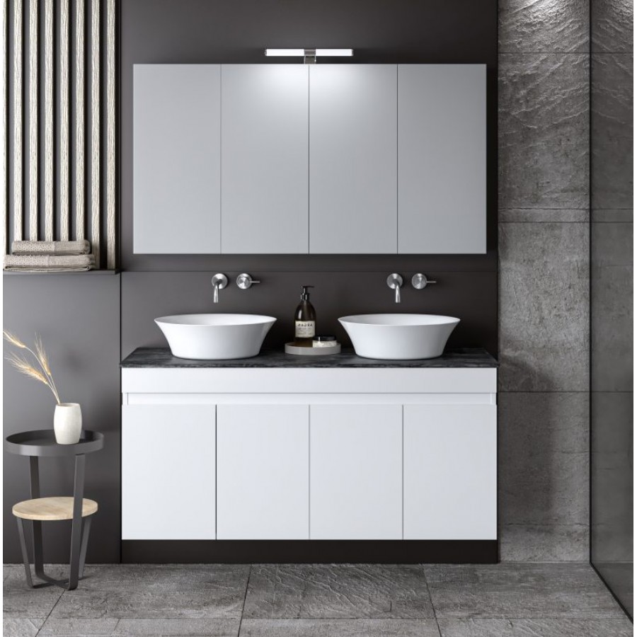 ΣΕΤ ΕΠΙΠΛΟΥ OMEGA TOP DUBLE 120cm χρ.WHITE/GREY