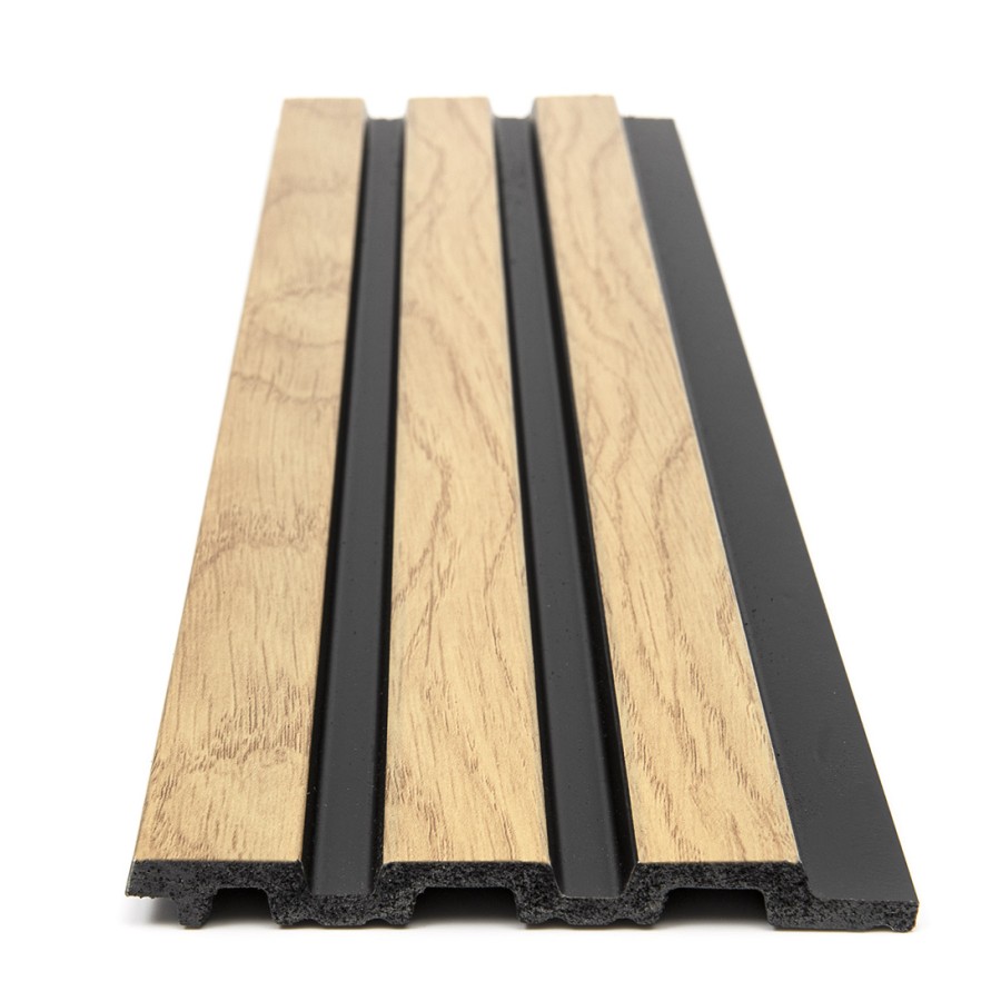 PS PANEL PIANO F4 ΜΕ 3D ΠΗΧΑΚΙΑ 12/122/2900mm NAT.OAK/BLACK