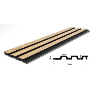 PS PANEL PIANO F4 ΜΕ 3D ΠΗΧΑΚΙΑ 12/122/2900mm NAT.OAK/BLACK