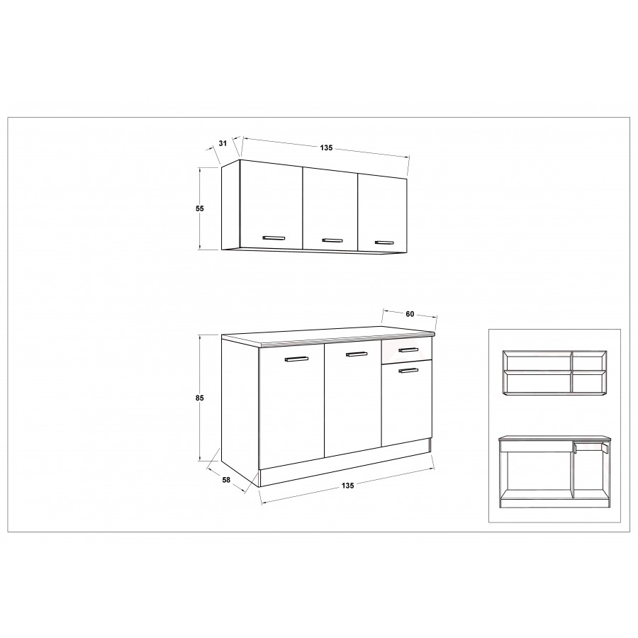 Κουζίνα ANNA - MARIA wenge + δρυς Sonoma