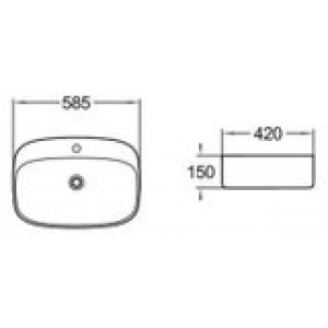 Νιπτήρας  ΕΛΕΥΘ. ΤΟΠΟΘΕΤΗΣΗΣ 58.5x42x15 NOVEL