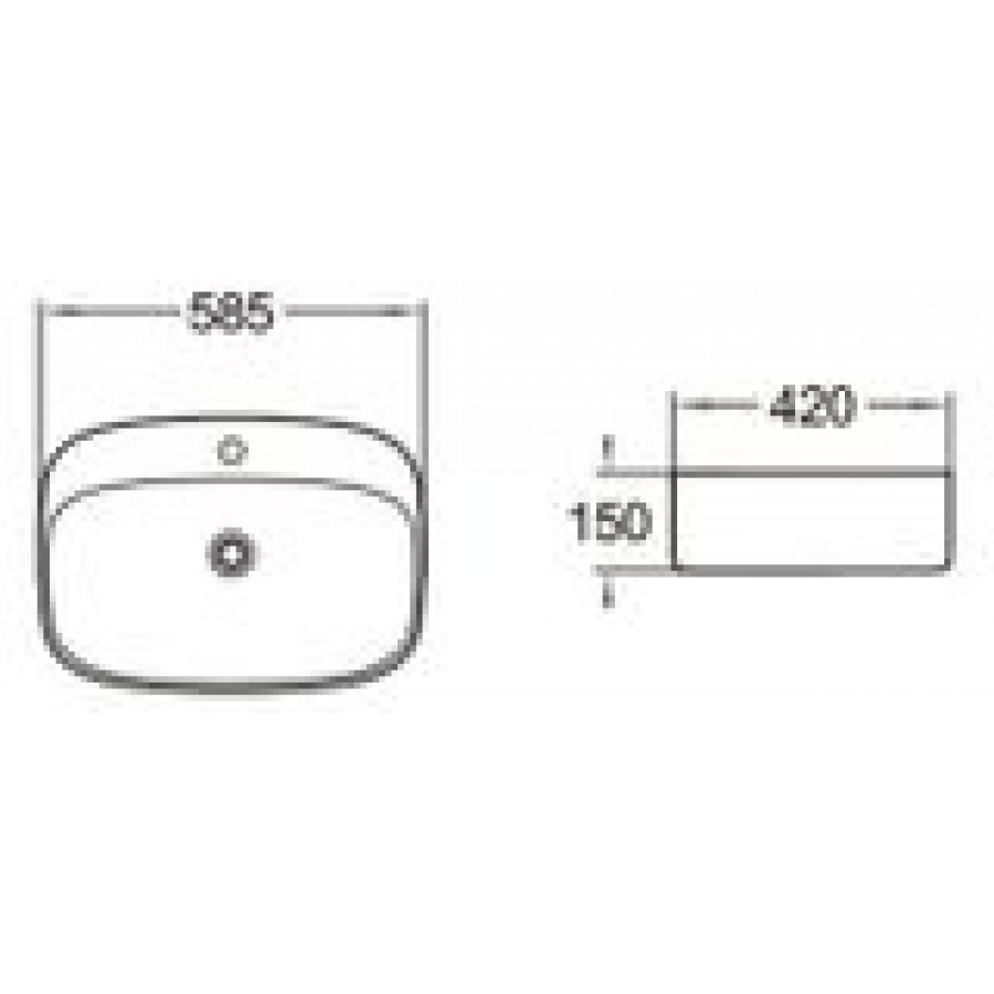 Νιπτήρας  ΕΛΕΥΘ. ΤΟΠΟΘΕΤΗΣΗΣ 58.5x42x15 NOVEL