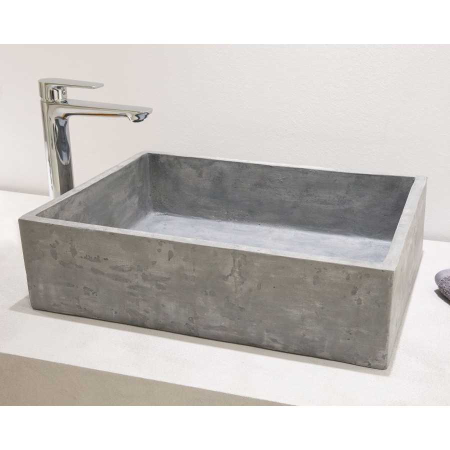 Νιπτήρας  ΕΛΕΥΘ. ΤΟΠΟΘΕΤΗΣΗΣ 52x38x14 γκρι ROCK