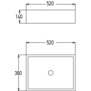 Νιπτήρας ΕΛΕΥΘ. ΤΟΠΟΘΕΤΗΣΗΣ 52x38x14 μπεζ ROCK