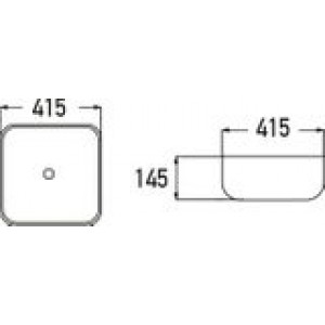 Νιπτήρας ΕΛΕΥΘ. ΤΟΠΟΘΕΤΗΣΗΣ 41.5×41.5×14.5 SPACE