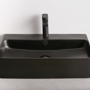 Νιπτήρας  ΕΛΕΥΘ. ΤΟΠΟΘΕΤΗΣΗΣ  60.5×41.5×13 STRATA Μαύρος Mατ