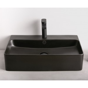 Νιπτήρας  ΕΛΕΥΘ. ΤΟΠΟΘΕΤΗΣΗΣ  60.5×41.5×13 STRATA Μαύρος Mατ