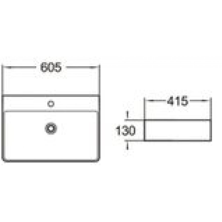 Νιπτήρας  ΕΛΕΥΘ. ΤΟΠΟΘΕΤΗΣΗΣ  60.5×41.5×13 STRATA Μαύρος Mατ
