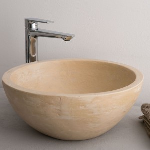 Νιπτήρας ΕΛΕΥΘ. ΤΟΠΟΘΕΤΗΣΗΣ μπεζ STONE Ø40