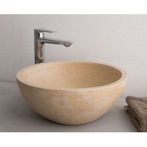 Νιπτήρας ΕΛΕΥΘ. ΤΟΠΟΘΕΤΗΣΗΣ μπεζ STONE Ø40