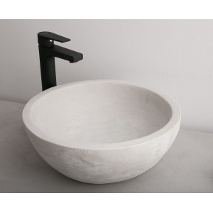 Νιπτήρας ΕΛΕΥΘ. ΤΟΠΟΘΕΤΗΣΗΣ λευκός STONE Ø40