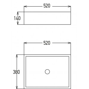 Νιπτήρας 52x38x14 γκρί WOOD
