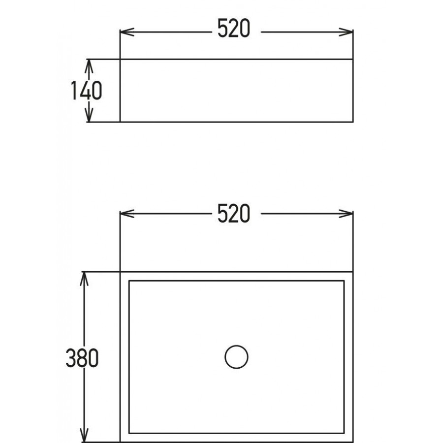 Νιπτήρας 52x38x14 γκρί WOOD