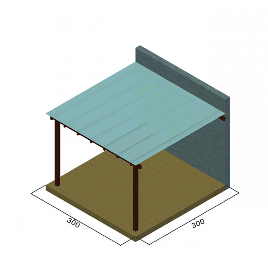 ΠΕΡΓΚΟΛΑ ΜΕ ΠΟΛΥΚΑΡΜΠΟΝΙΚΟ ΑΠΟ ΤΟΙΧΟ 300 x 500εκ