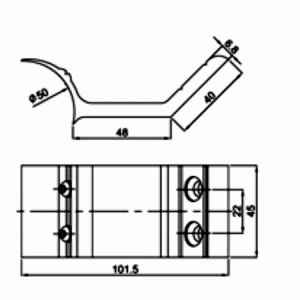 Εξωτερικό στήριγμα Φ50 κουπαστής 