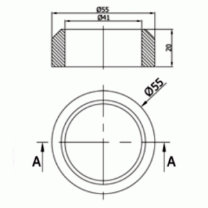Βάση - ροζέτα κολώνας Φ 40 με διπλό κανάλι