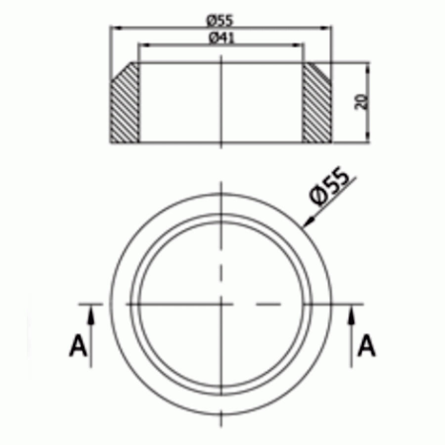 Βάση - ροζέτα κολώνας Φ 40 με διπλό κανάλι