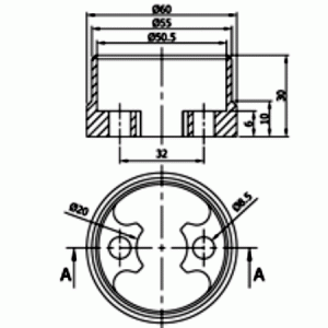 Τερματικό τοίχου Φ 50