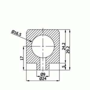 Σύνδεσμος Ένωσης Προφίλ Φ 16 με Ορθοστάτη Φ 40