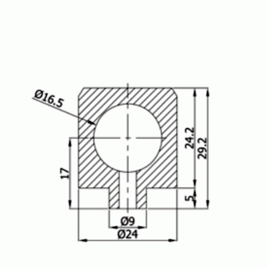 Σύνδεσμος Ένωσης Προφίλ Φ 16 με Ορθοστάτη Φ 40