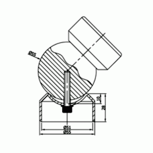 Γωνία κουπαστής ρυθμιζόμενη Φ 50