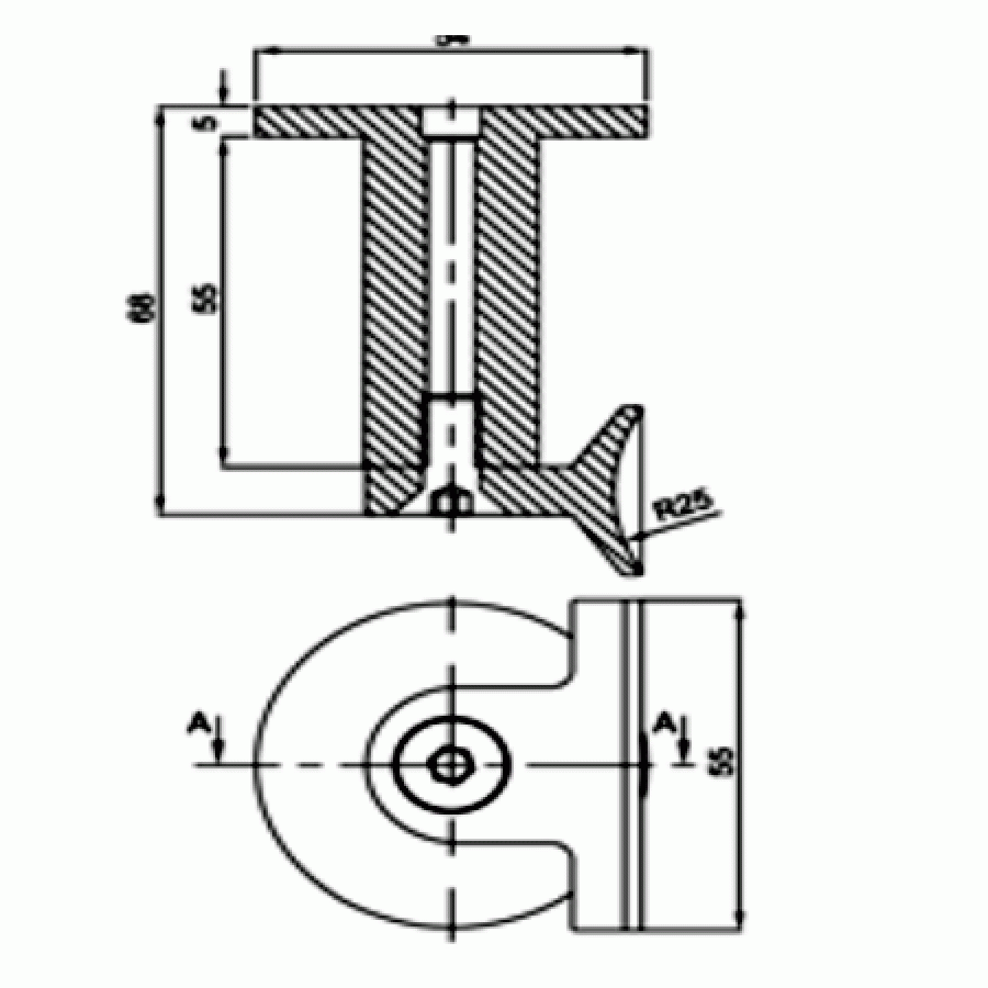 Εξωτερικό στήριγμα κουπαστής Φ 50
