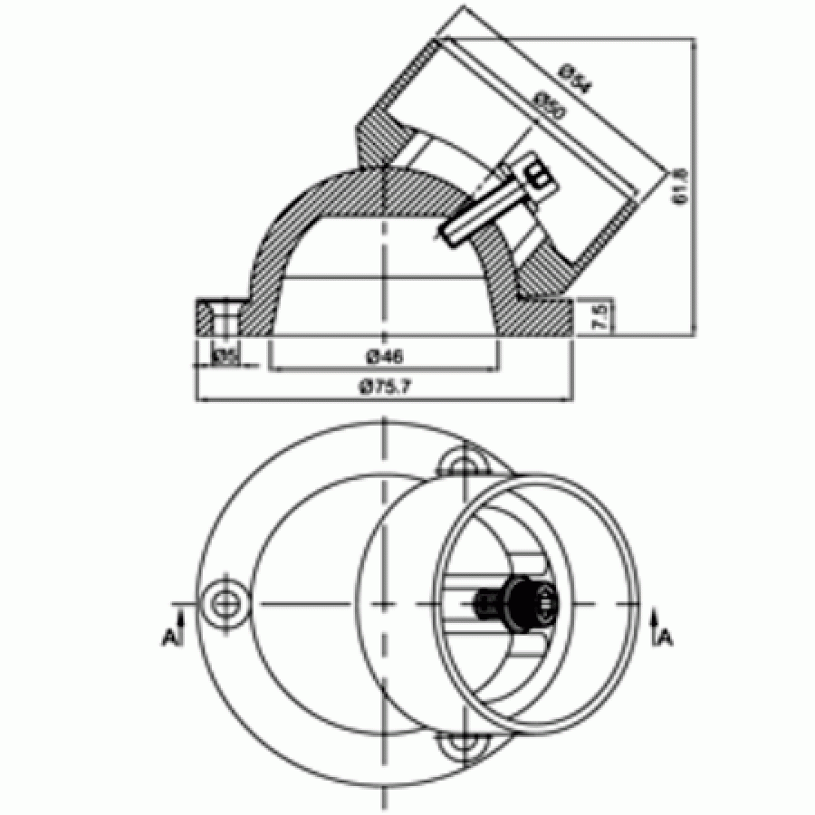 Βάση Τερματικού - Στήριγμα κουπαστής σκάλας Φ 50