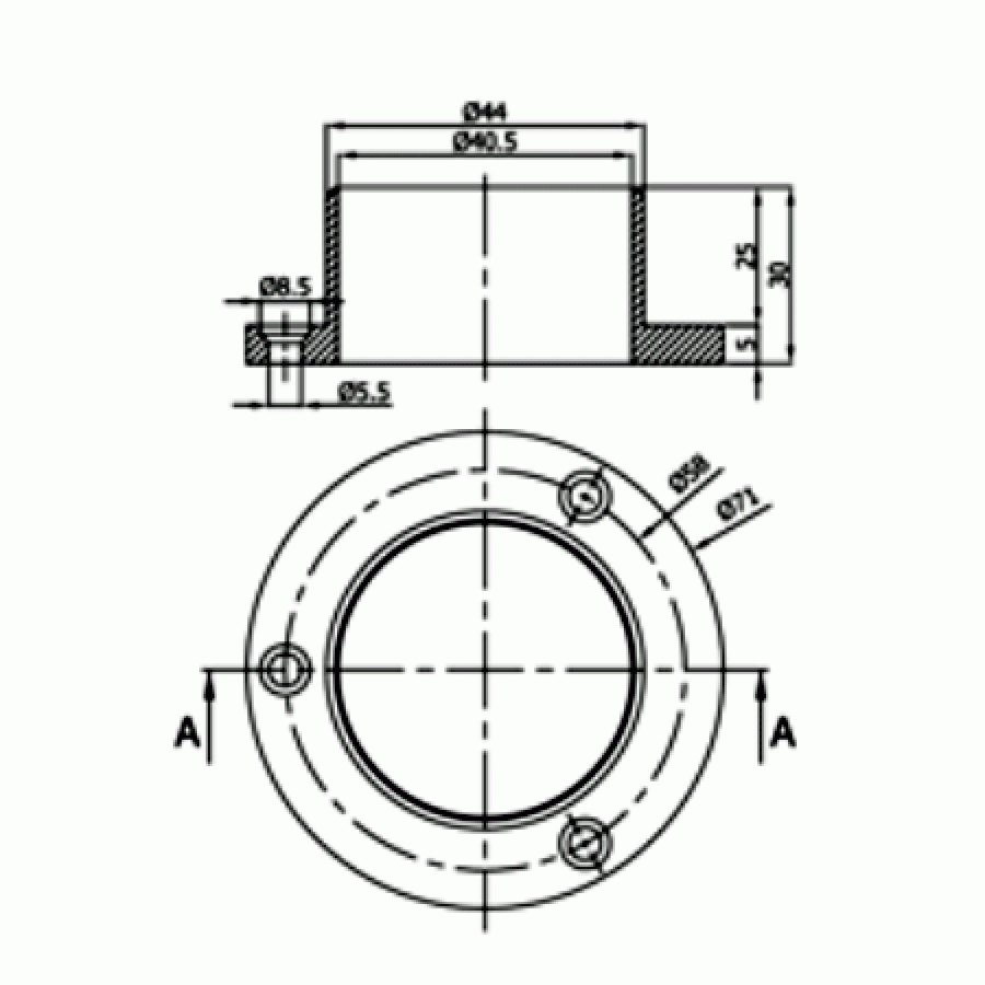 Βάση Ορθοστάτη - κολώνας Φ 40 